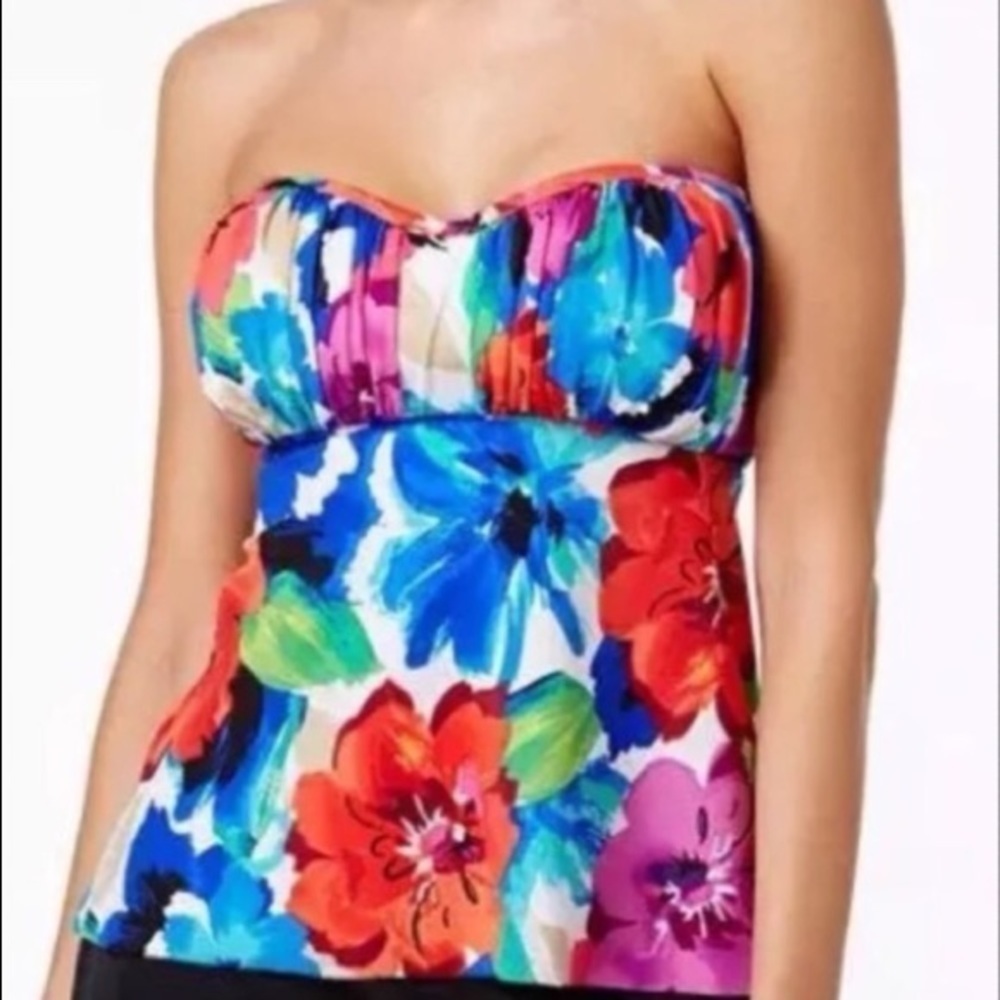 Swim Solutions Sedona Flowers Swimsuit Tankini Top